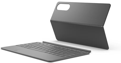 Lenovo Pack Teclado Tablet Yoga Tab (Conexión Instantánea Pogo-Pin, Entrada Inteligente con IA, Trackpad Multigestual, 12 Teclas de Función Intuitivas) Incluye Teclado + Tapa Trasera – Gris Luna