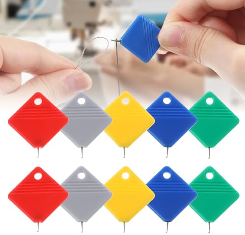 25 Pack Automatic Needle Threader for Hand Sewing, Embroidery Needle Threader Tool, Sewing Machine Needle Threader for All Needle Sizes, Multicolor