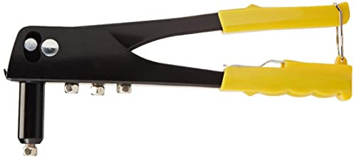 TEC HIT 329751 - Pince à riveter 4 buses - Alliage pratique d’aluminium - Clapet en métal - Jaune/Noir
