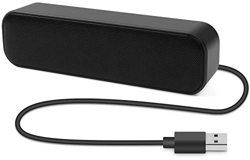 Umitive USB Computer Speakers, Mini Portable Soundbar with 3D Surround Stereo, Broad Compatibility, Plug and Play, Anti-slip Design, USB Powered Laptop Speakers for Desktop Laptop PC, Checkout Counter
