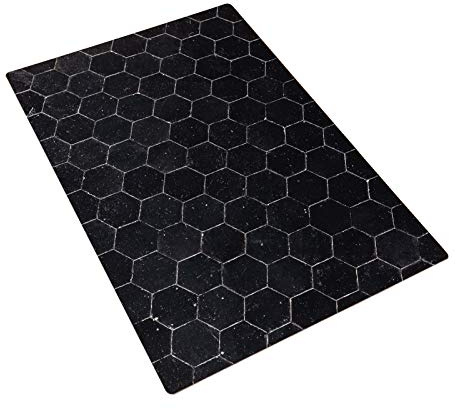 Bessie Bakes Black Hexagon Moroccan Tiles with Silver Lines Replicated Photography Backdrop 2 Feet Wide x 3 Feet Long 3 mm Thick