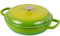 Shallow Cast Iron Casserole with Lid – Non Stick Dutch Oven Pot, Oven Safe up to 500° F – Sturdy Ovenproof Stockpot Cookware – Enamelled Cooking Pot – Green, 3.7-Quart, 30cm – by Nuovva