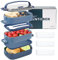 Bugucat Lunchbox 2400ML,3 in 1 Bento Box Brotdose Auslaufsicher Luftdichte Brotzeitbox mit Fächern und Besteckset,Frühstücksbox Jausenbox für Unterwegs,Brotbüchse Vesperdose für Erwachsene Dunkelblau