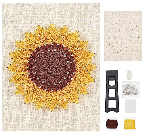 WEBEEDY Kit de manualidades de cuerda para adultos, principiantes, kit de arte de cuerda de girasol, kit de manualidades, suministros de arte, proyectos de manualidades, paquete de dibujo, regalo