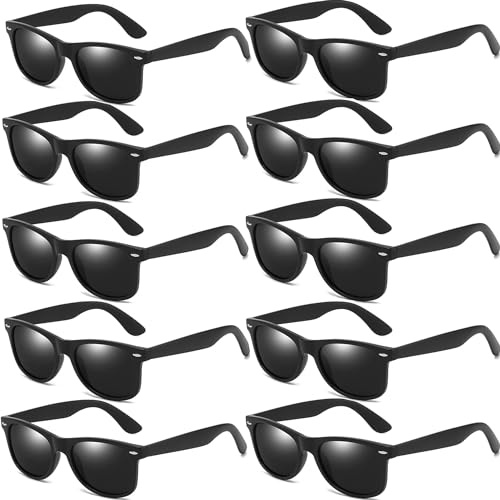 FSMILING 10 Stück Retro Sonnenbrille Schwarz Party Sonnenbrillen Set Schwarz Partybrille Vintage Sonnenbrille sonnenbrille 10er pack Für Herren Und Damen