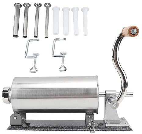 3L Manueller Wurstfüller Edelstahl-Wursthersteller Horizontale Wurstfüllmaschine Küchen-Fleischfüllmaschine