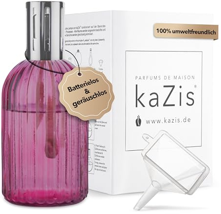 KAZIS® Lámpara aromática catalítica I Cristal I XXL I 400 ml (Vino/Burdeos/Rubí)