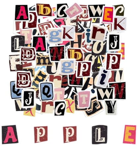 104 Piezas Calcomanías de Letras Vintage, Autoadhesivas, Impermeables, Pegatinas Aesthetic Vintage, Vinilo Impermeable