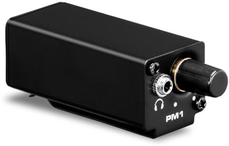 Cenei Amplificador de Monitor Intraaural para Auriculares Estéreo Portátil con Entrada XLR, Ajuste de Volumen, Plug & Play para Músicos.