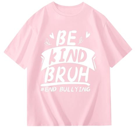 Camiseta gráfica para niñas, manga corta, camiseta casual, cómoda camiseta de verano para adolescentes, adolescentes y niños con mensaje positivo y estampado dulce, Rosa claro., 7-8 años