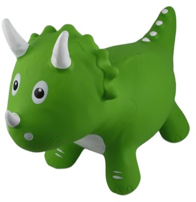 Generic Triceratopo Gonfiabile Cavalcabile Giocattolo con Pompa per Bambini Ragazzi Ragazze, Cavallo Saltellante con Animali, 66 X 46 X 25 Cm Verde