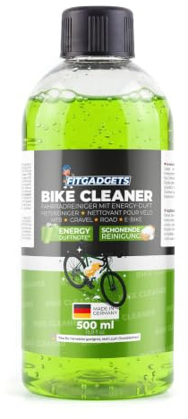 Fitgadgets Bike Cleaner 500 ml (flacon de recharge), nettoyant pour votre vélo avec parfum énergétique, nettoyant doux pour VTT, vélo de route, vélo de gravier et vélo électrique, nettoyage doux