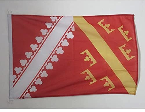 AZ FLAG - Drapeau Alsace Ancien - 45x30 cm - Pavillon Nautique Alsacien - France Spécial Bateau Et Extérieur En Maille Bloquée Avec Anneaux Plastiques Intégrés - 30g