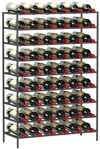HOMCOM Étagère à vin Rack pour Bouteilles Range-Bouteilles capacité 54 Bouteilles dim. 63L x 25l x 91H cm métal Noir