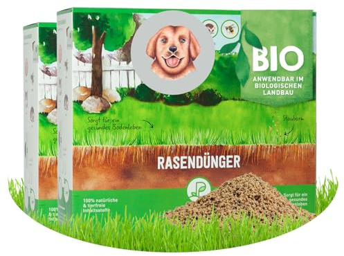 Plantura Bio-Rasendünger Frühjahr/Sommer, 100% organischer Langzeitdünger für sattgrünen Rasen, 3 Monate Wirkung, gesunder Rasen verdrängt Moos & Unkraut, staubarmes Granulat, 6 kg für 140 m²