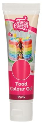 FunCakes Food Colour Gel Rose: Colorant Alimentaire Gel Concentré pour le Fondant, la Pâte d'Amande, la Crème. Dosage Simple et Facile. Créer des Couleurs Vives. Halal. 30 g
