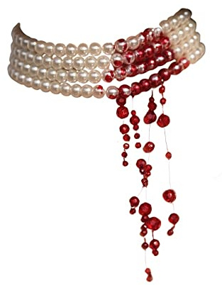 Ausdxreky Collier Ras du cou en Perles Imitation Sang pour la FêTe d'Halloween Costume de Vampire