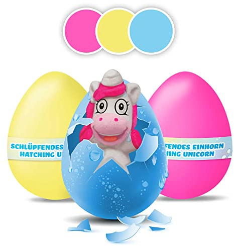 MEGGA EGG Craze Unicorn, Pack de 3 Huevos de Unicornio Juguete con Sorpresa Dentro, Huevo Unicornio para incubar en Agua, Diferentes Modelos
