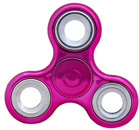 Toyland® Fidget Hand Spinner - Soulagement du Stress et de l'anxiété - Couleurs Assorties (Rose métallique et Argent)