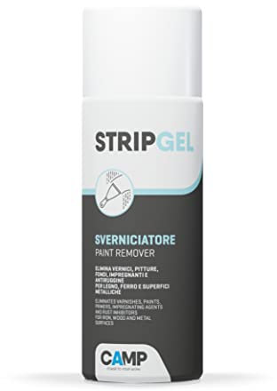 CAMP Stripgel Spray - Sverniciatore per Legno Metallo Ferro e Altre Superfici, Formula in Spray Pronta all'Uso Ideale per Rimuovere Ogni Tipo di Vernice - Per Superfici Verticali e Orizzontali, 400 ml