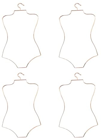 LOVIVER 4X Percha de Alambre de Metal con Forma de Cuerpo para Bikini, Traje de Baño, Organizador de Guardarropa Unisex para Niñas, Perchero, Colgador de Ropa