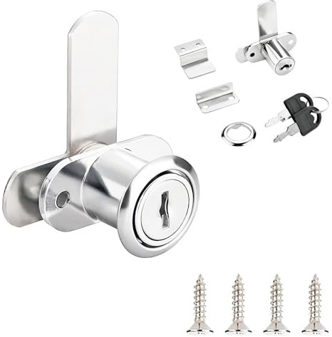 Qrity 1 Piezas Cerradura de Muebles, Cerradura de Seguridad con Llave, Cerradura para Buzón de Puerta Doble, para Muebles, Gabinete, Buzón
