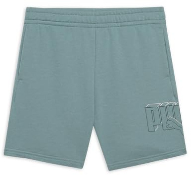 PUMA ESS Logo Lab Execution Shorts TR B Pantalones Cortos de Punto, Luna Verde, 152 para Niños