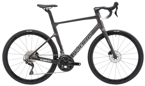 KABON Bicicletta da Strada in Carbonio, Bicicletta da corsa leggera 700C con freni a disco idraulici 105 R7120 a 24 Velocità con ruote in Carbonio per Adulti (Sand Gold, 53cm)