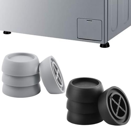 SULIUDAJI 4 Piezas Antivibracion Lavadora Amortiguadores De Vibraciones Para Lavadoras Pies Antivibración Almohadillas De Goma Para Pies Reductor De Vibraciones Para Lavadoras Y Secadoras Negro Gris