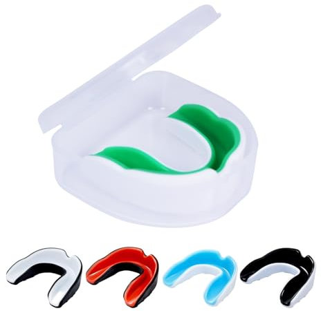 5 Stück Sport Zahnschutz mit Mundschutz Kasten, Für alle Vollkontakt-Sportarten Kampfsport, Hockey, MMA, Taekwondo und Mehr