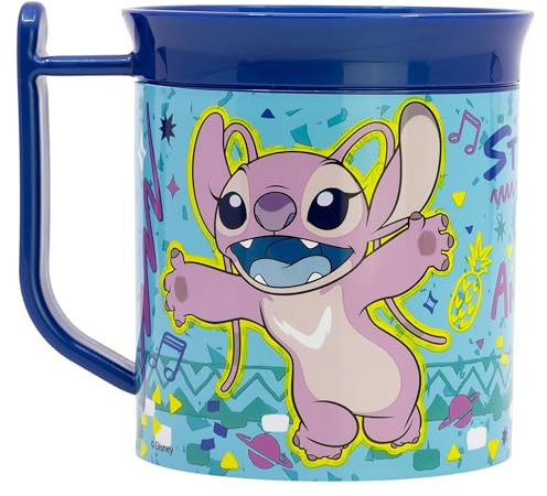 Stitch Tasse en plastique réutilisable pour micro-ondes 400 ml