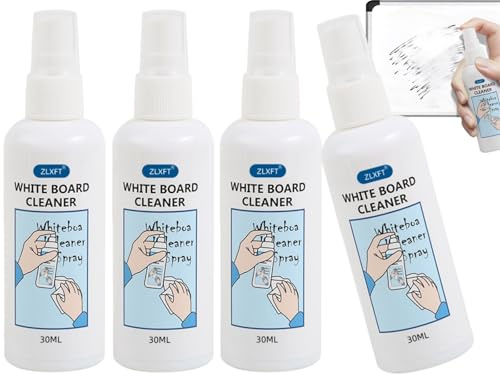 ZLXFT Whiteboard Cleaner,4pcs Tableau Blanc Nettoyant Kit,Whiteboard Reiniger Spray,Kit de Nettoyage pour Tableaux,Whiteboard Zubehör Set,Accessoires d'Éponge Marqueur pour Tableau Blanc
