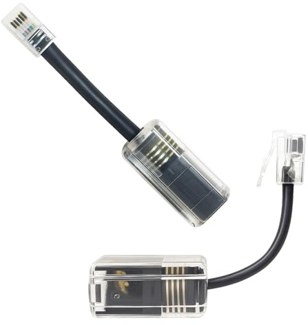 2 Stück Telefonkabel Entwirrer 360 Grad für Festnetztelefone – Drehbarer RJ9 4P4C Anti-Tangle Adapter für Schreibtisch- & Bürogeräte – Hochwertiges telefonhörerkabel Zubehör für klare Übertragung