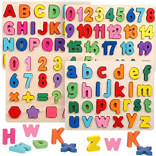 Naroote ABC Lettera Forma Numeri Puzzle Giocattoli Educativi per L'apprendimento Regali, Migliora le abilità di Ortografia delle Parole, Migliora le abilità Aritmetiche, Ideale per Bambini Piccoli