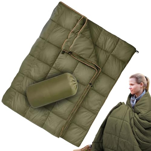 Genérico Camping Dunfilt - Isolerad bomullsfilt 150 g/m² 79 x 55 tum | Kompakt vattentät och varm för vandring, backpacking och utomhusbruk | camping