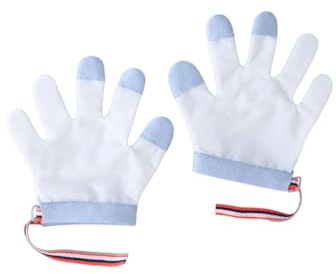 Guantes de algodón suave para bebés, protectores de manos para morderse los dedos, cómodos, transpirables, para bebés de 6 meses a 5 años, guantes multiusos para bebé