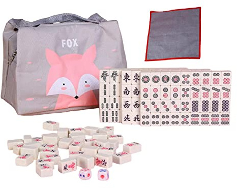 F Fityle Set da Gioco Mahjong Cinese Antico, Leggero E Ideale per L'intrattenimento E I Viaggi, Perfetto per Bambini, Giallo