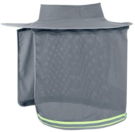 Generisch Visera para casco de seguridad – Casco de protección para construcción de alta visibilidad, escudo transparente, casco de protección de ala completa, protección para el cuello, protección