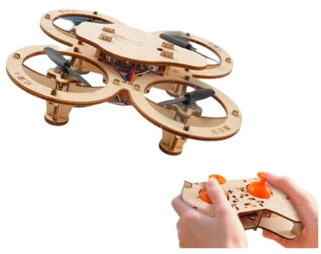 UTTASU Träflygplan modellbyggsats 4-axlad RC drönare för självbyggande fjärrstyrd quadcopter leksak för barn och vuxna som en gåva
