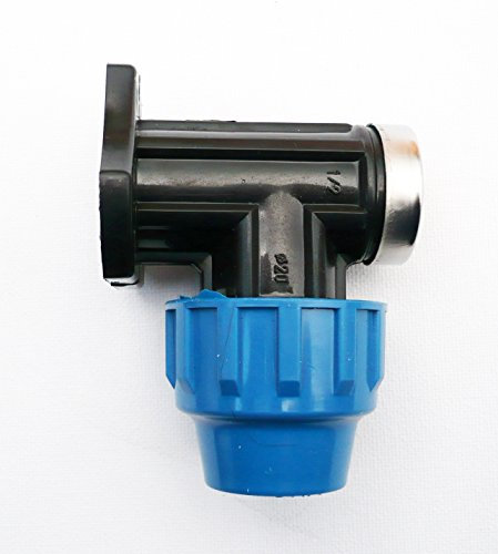 Farm & Field MDPE Compression Wall Plate Elbow Bend x Female Threaded Garden Tap Wall Flange (20 mm)