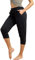 icyzone Damen Jogginghose 3/4 Sporthose Laufhose Loose Fit Sweathose Casual Capri Hose (M, Black)