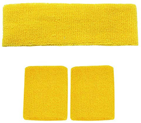 Accessotech Lot de bracelets de sport pour squash, tennis, badminton, gym, yoga (jaune)