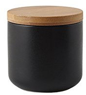 OnePine Récipient en céramique Pot de Stockage de Nourriture avec couvercle en Bambou et joint en silicone Convient Stocker café thé condiment Épices et plus (260ml / 9 oz)