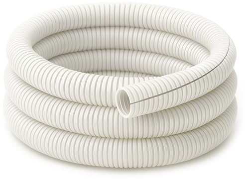 Electriduct Split Wire Loom Tubing Polyethylene Corrugated Flexible Conduit - 2 Nominal Size - 10 Feet - White