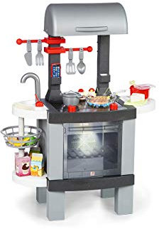 Chicos - 2in1 BBQ Kochen | Kindergrill mit echtem Kücheneffekt: Die Lebensmittel ändern ihre Farbe beim Kochen auf dem LED-Herd | inkl. 25 Zubehörteile (85100)