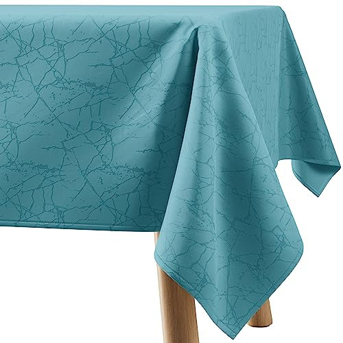 Filumi Tischdecke 120x180 cm Blau Abwaschbar Für Indoor Outdoor Marmormuster Manil