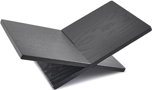 Honygebia Solid Wood Book Stands - Cross Frame Sapele Wooden Book Holder, Open Bookstand for Display and Reading, Suitable for Art, Bible, Cookbook, Easel, Magazine, Textbooks