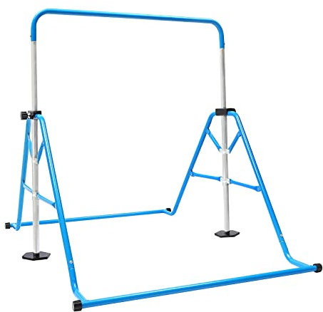 Haitiahote gymnastikgymnastik, max. Lastkapacitet 100 kg, junior barnträning horisontell höga barer justerbar gymnastikbar för hemmagym (blå) för hem och gym