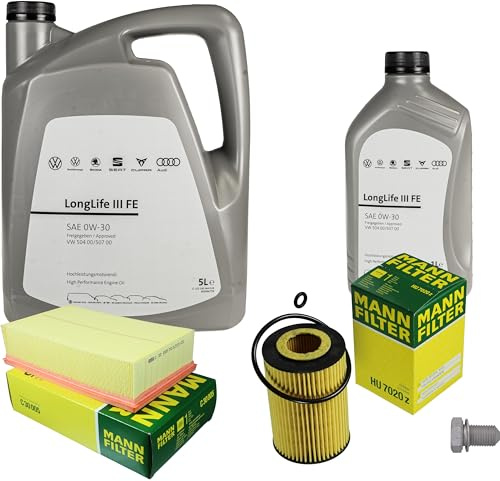 EISENFELS Pacchetto di ispezione pacchetto di manutenzione filtro con 6 l 0W-30 olio motore LongLife 3 FE, filtro olio filtro aria vite di scarico olio