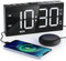 Mesqool Extra Loud Alarm Clock with Bed Shaker, Vibrating Alarm Clock for Heavy Sleepers, Hearing Impaired and Teenagers, with Dual Alarm, Large Display, USB Charger, Dimmer, Snooze